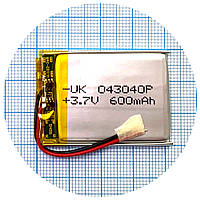 Акумулятор АКБ універсальний 043040Р 42 x 30 x 4 600 mAh 3.7V