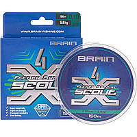 Шнур Brain Scout 4X 150m (camo green) 0.100mm 5.8kg