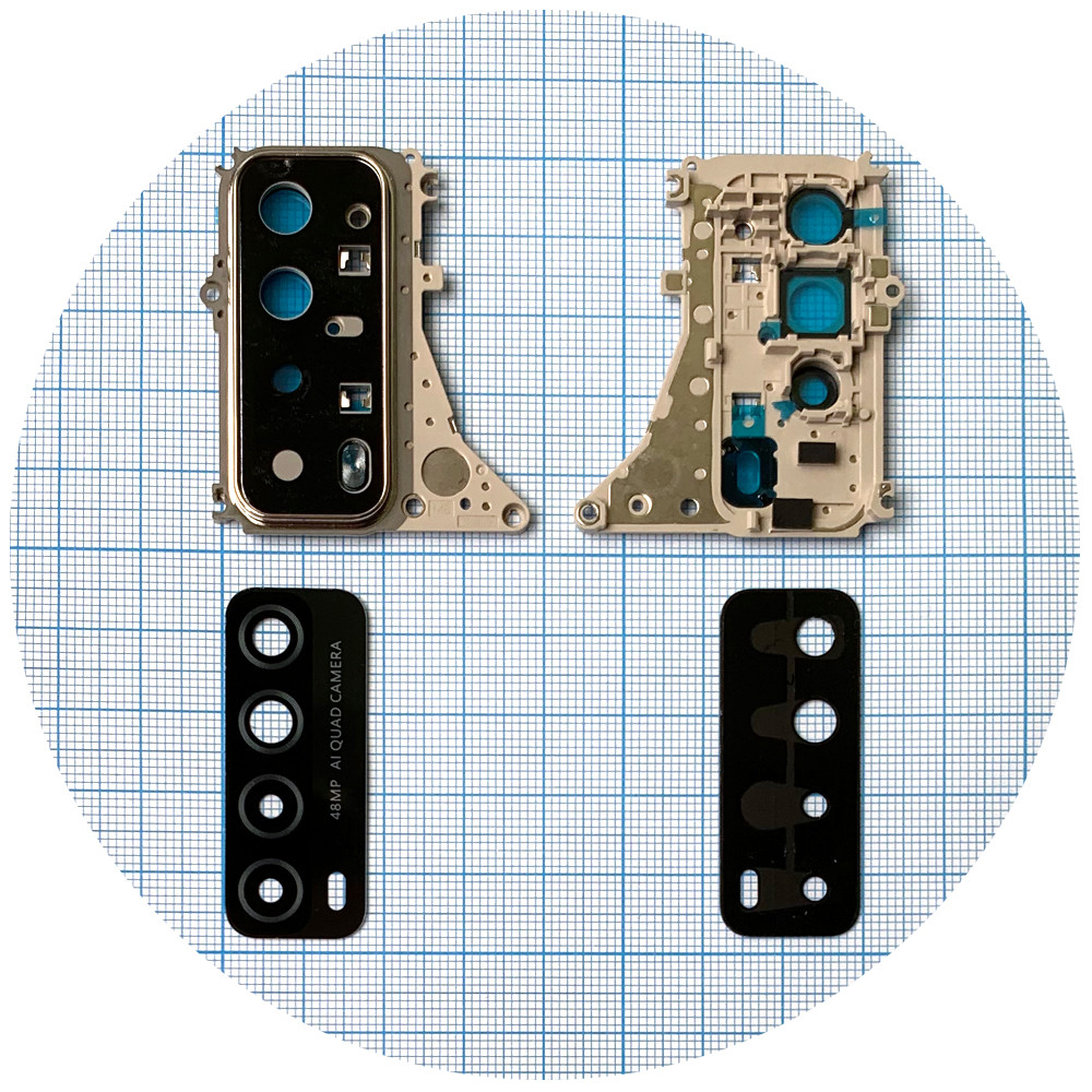 Скло камери Huawei P Smart 2021 PPA-LX1 у золотистій рамці, фото 1