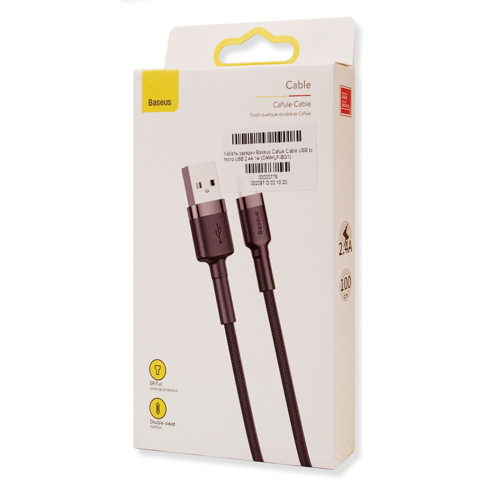 Кабель зарядки Baseus Cafule Cable USB to Micro USB 2.4A 1м (CAMKLF-BG1)