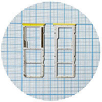 Лоток SIM карти Xiaomi Redmi 9T, Poco M3 жовтий на 2 SIM + MicroSD