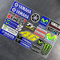 Стікери (наклейки) "Yamaha" на мотоцикл, авто, велосипед, самокат, скейт, скутер