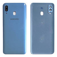 Задня кришка Samsung Galaxy A30 2019 A305F блакитна зі склом камери