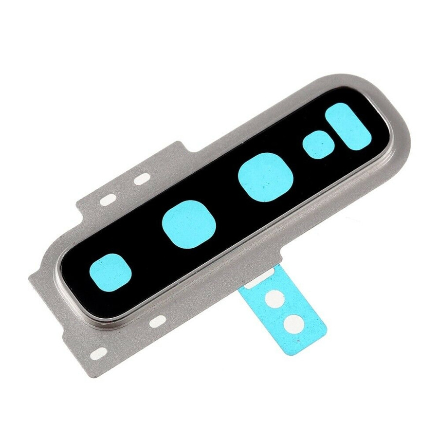 Скло камери Samsung Galaxy S10 G973F, S10 Plus G975F чорне в сріблястій рамці для S10, фото 1