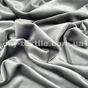 Тканина Велюр двосторонній плюшевий Світло-сірий