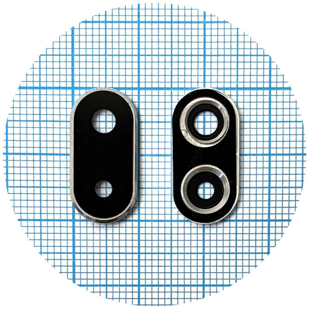 Скло камери Huawei P Smart Plus INE-LX1, Nova 3i у сріблястій рамці, фото 1