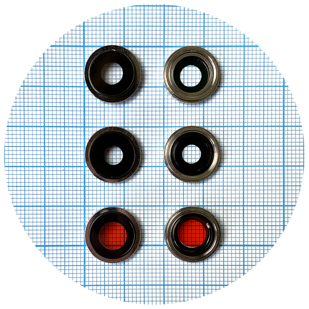 Скло камери Apple iPhone 12 Pro Max (зі сріблястим кільцем - 3 шт), фото 1