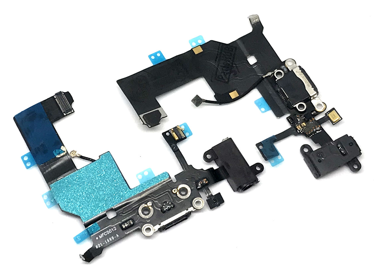 Шлейф Apple iPhone 5 з роз'ємом зарядки, навушників та мікрофоном чорний Original PRC