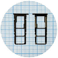 Лоток SIM карти Xiaomi Redmi 7A чорний на 2 SIM + MicroSD