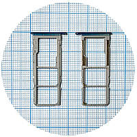 Лоток SIM карти Xiaomi Redmi 7A синій на 2 SIM + MicroSD