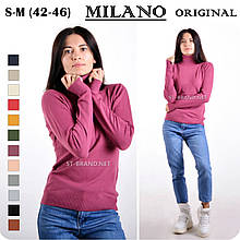 S/M (42-46). Однотонний жіночий гольф Milano / жіночий светр, водолазка - темно-рожевий