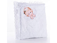 Плед детский крыжма, крижма для крещения с капюшоном, полотенце детское микрофибра Код/Артикул 83 Pol-207\4184