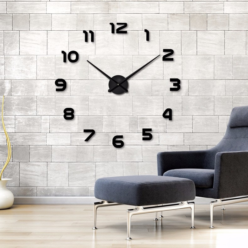 Большие настенные часы DIY Clock NEW 55 ЧЕрный и СРЕБРО - фото 3 - id-p2022089280