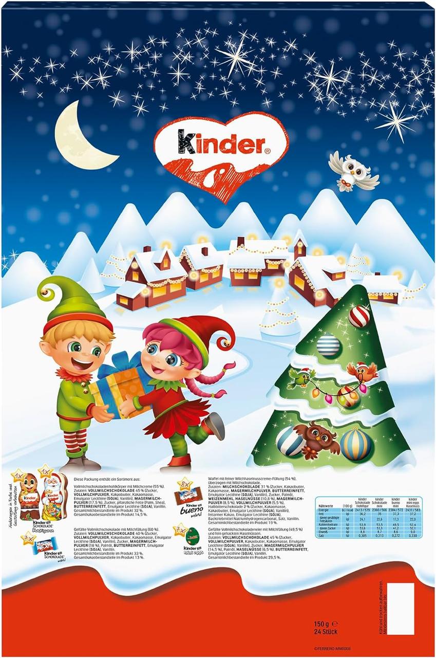 Киндер адвент календарь с сладостями Kinder ADVENT 150 g (ID#2022104868 ...