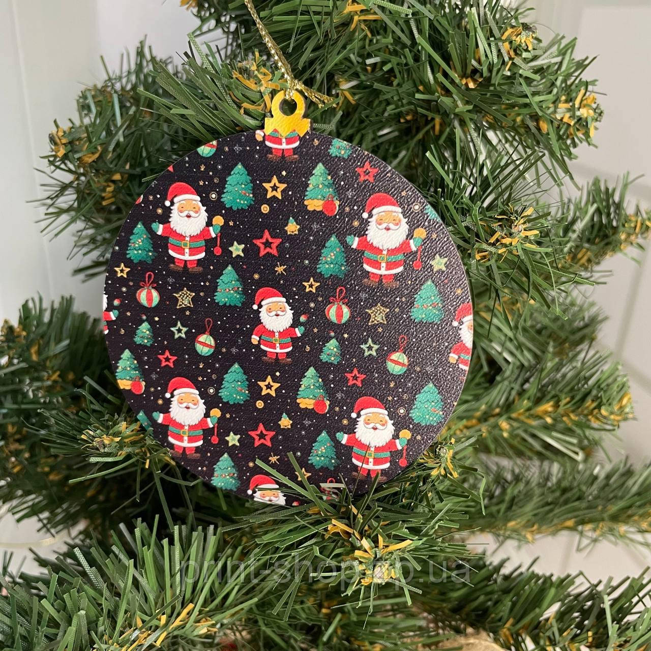 Новорічна іграшка на ялинку Еко іграшка "Дід Мороз" Розмір 8,5 см, фото 1