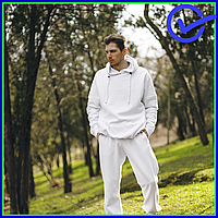 Весенний белый спортивный костюм худи и штаны oversize, стильные мужские костюмы Intruder с капюшоном