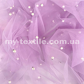 Сітка з перлами Бузковий