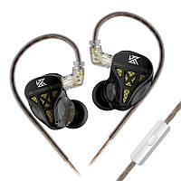 Вакуумні навушники KZ DQS з динамічними випромінювачами (Чорний)