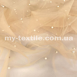 Сітка з перлами Бежевий темний