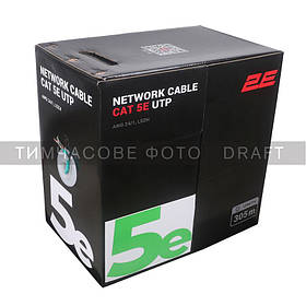 2E Кабель CAT 5e, U-UTP, 305м, AWG 24/1, LSZH, зелений