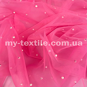 Сітка з перлами Рожевий насичений