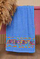 Полотенце для лица махровое синего цвета 168182M