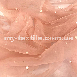 Сітка з перлами Пудра