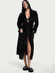 Короткий теплий халат малиновий р.XS-S Victoria's Secret Plush Striped Long Robe