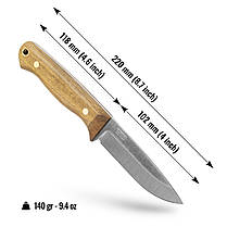 Туристичний Ніж з Вуглецевої Сталі з ножнами Bushmate BPS Knives & DBK, фото 3