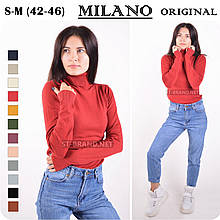 Темно-червоний гольф жіночий, молодіжний, базовий однотонний S/M (42-46)