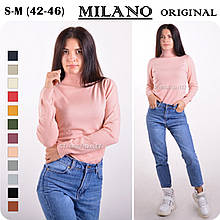 Рожевий (пудра) жіночий гольф, однотонний базовий, стильний класичний дизайн