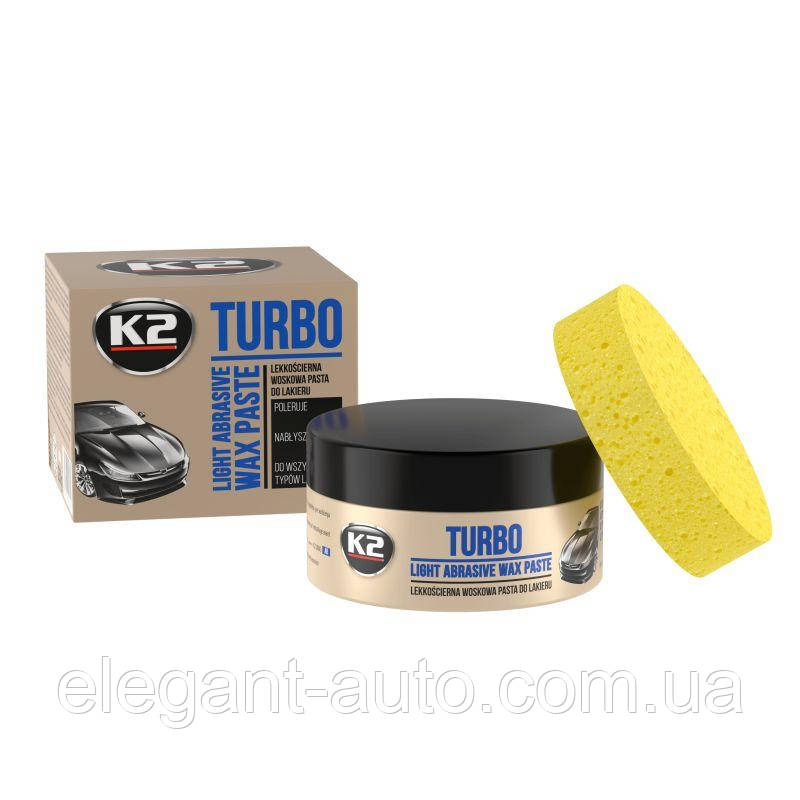 Поліроль кузова віск 250g "K2" K004 Turbo (з губкою) для відновлення блиску