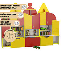 Стенка для детских игрушек Домик и этажерка в детскую комнату для игрушек и книг и стенка прямая
