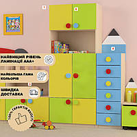 Модульная стенка для игровой комнаты и яркая стенка для игрушек и книг и стенка с полками и тумбами Карандаш