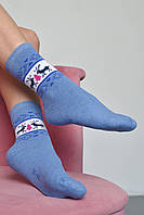 Носки махровые женские голубого цвета размер 37-42