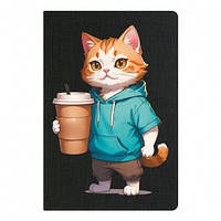 Блокнот А5 кіт з паперовим стаканчиком кави