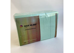 Нагрудники стоматологічні, тришарові, серветки BLACKSEAMED™, м'ятні, 50 шт