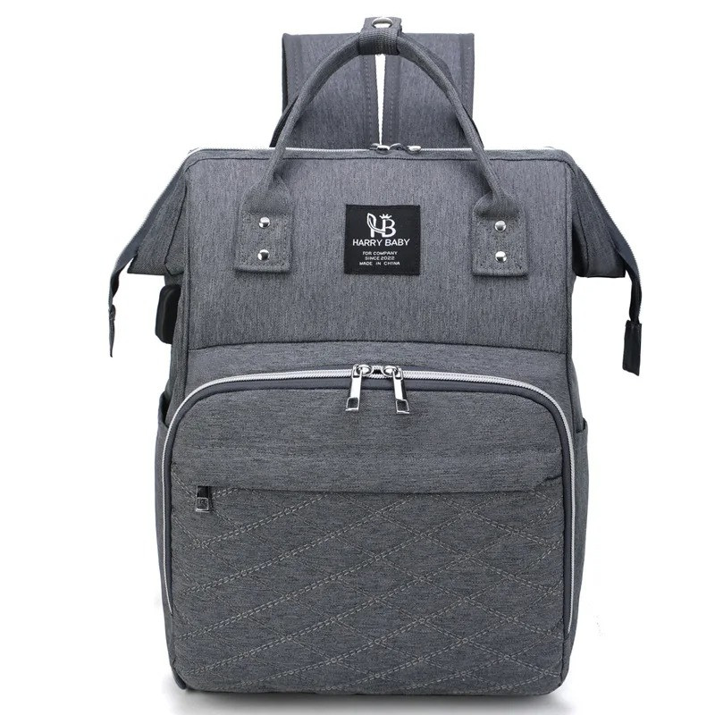 Рюкзак-сумка для мам з кріпленням на коляску HARRY BABY сірий (GS-115256)
