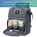 Рюкзак-сумка для мам з кріпленням на коляску HARRY BABY сірий (GS-115256), фото 3