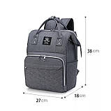 Рюкзак-сумка для мам з кріпленням на коляску HARRY BABY сірий (GS-115256), фото 10