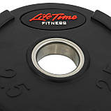 Бамперні диски (бліни) для кросфіту диски гумові 1 шт. х 2.5 кг LIFE FITNESS SC-80154B-2_5 51 мм, фото 2