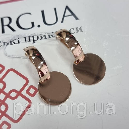 Сережки золоті без каміння та орнаменту з гладкою поверхнею