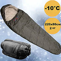 Спальный мешок кокон Time Eco IceFree-220 черный (спальник зимний теплый для военных ВСУ)