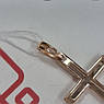 Золотий хрестик тонкий без розп'яття гладкийобємна середина, фото 6