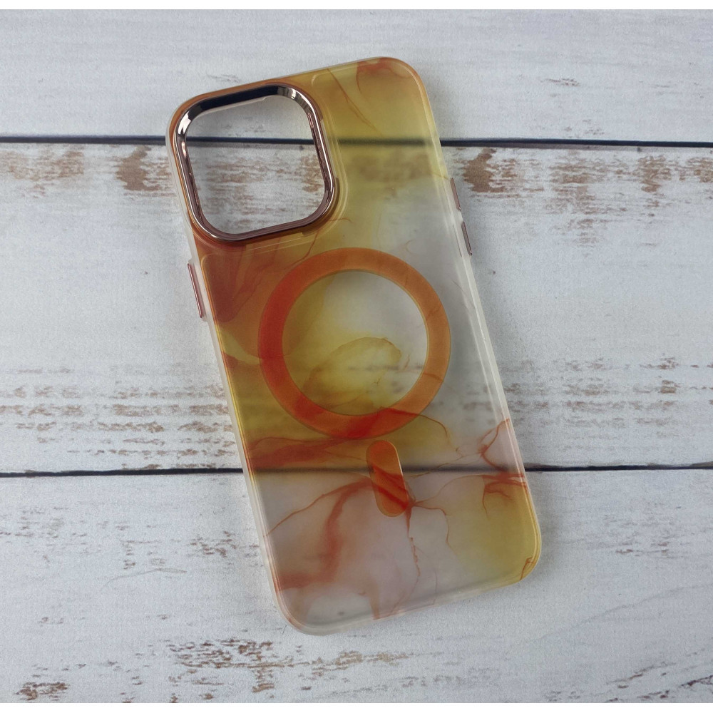 Чохол Wave Stylish Creative з MagSafe для iPhone 14 Plus Прозоро-оранжевий
