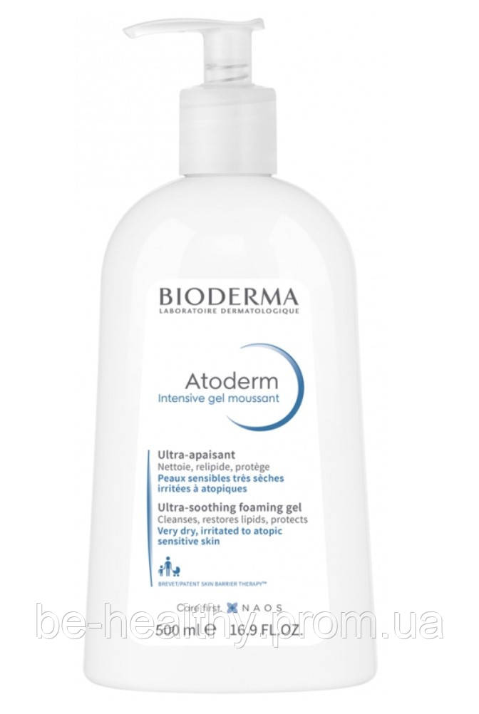 Интенсивный ультра-успокаивающий гель-пенка Биодерма Атодерм Bioderma Atoderm Intensive Gel Moussant, 500 мл - фото 2 - id-p2022301426