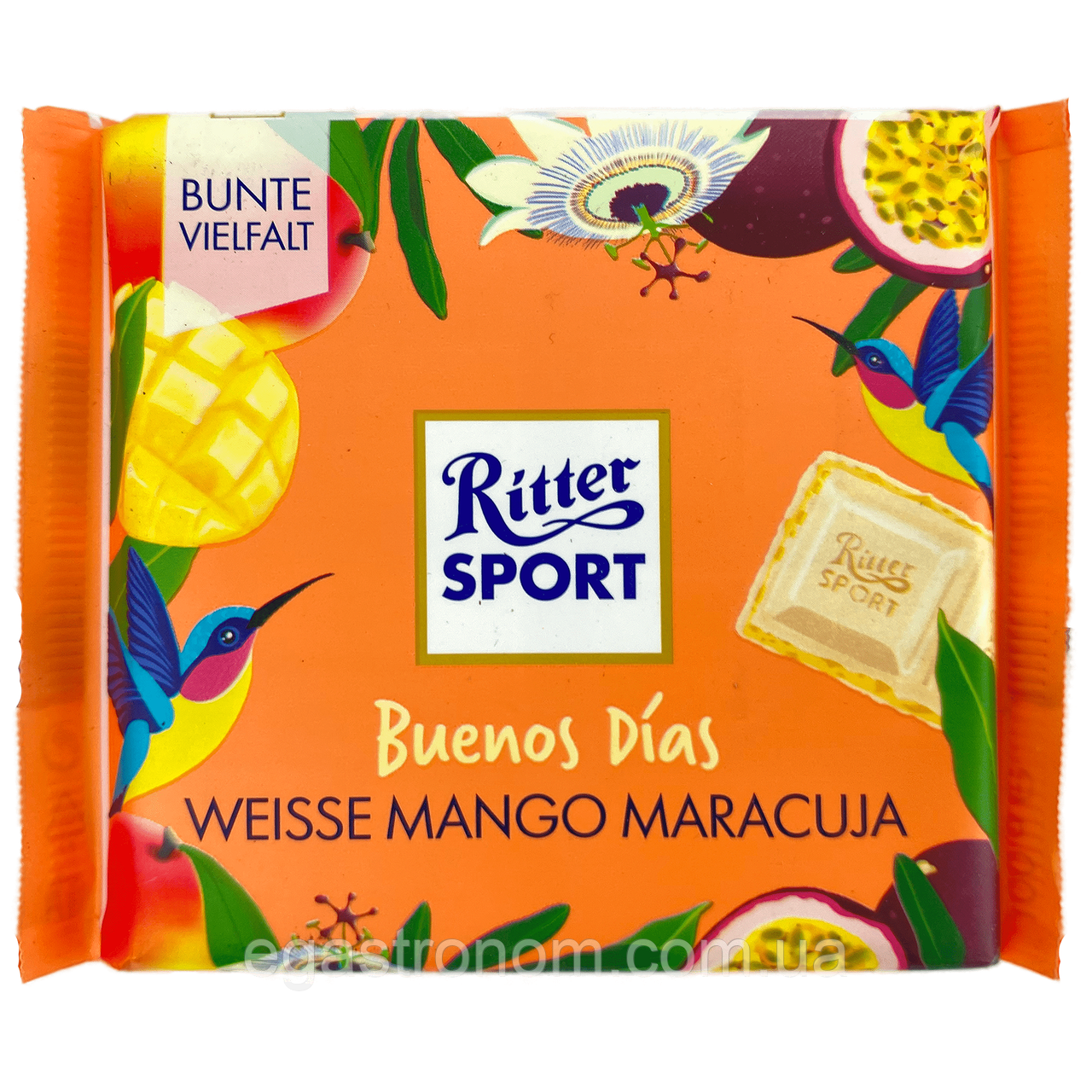 Шоколад білий манго/маракуя Ріттер Спорт Ritter Sport Weisse Mango Maracuja 100g 12шт/ящ (Код: 00-00015236)