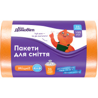 Пакети для сміття Кіт Домовіт Міцні 35 л 100 шт. (4820204404710), фото 1