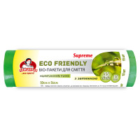 Пакети для сміття Помічниця З затяжками Eco Friendly Suprem 35 л 15 шт. (4820212002007), фото 1