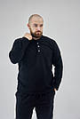 Чоловіча флісова піжама домашній костюм штани+кофта TOMIKO ЧОРНИЙ, фото 3